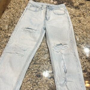 English factory destroyed mom jeans size 26